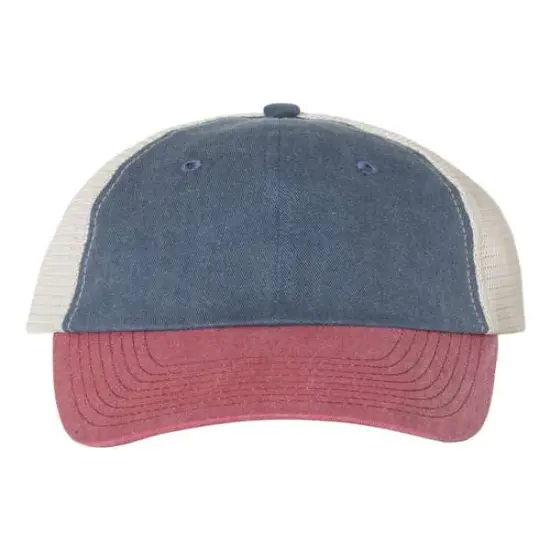 Valucap&reg; Washed Cotton Mesh Back Cap Royal/ Stone {7}