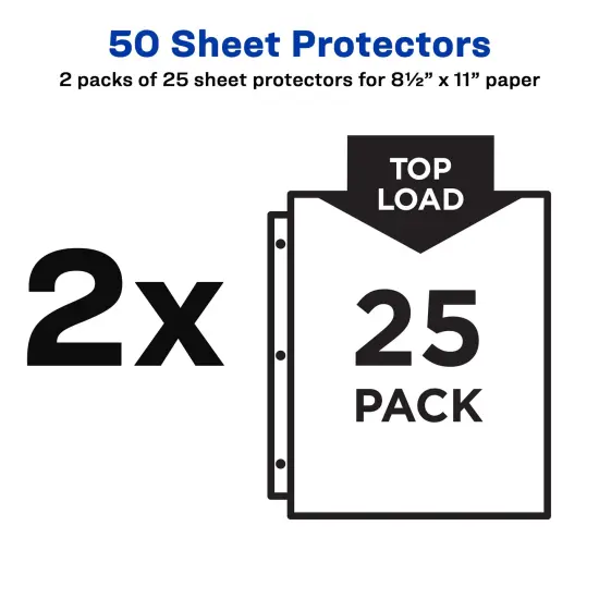 Avery Diamond Clear Secure Top Sheet Protectors, Super Heavyweight, 2-Pack, 50 Page Protectors (86009) {6}