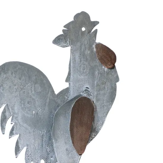 Irvins Country Tinware Metal Rooster in Weathered Zinc Grey {3}