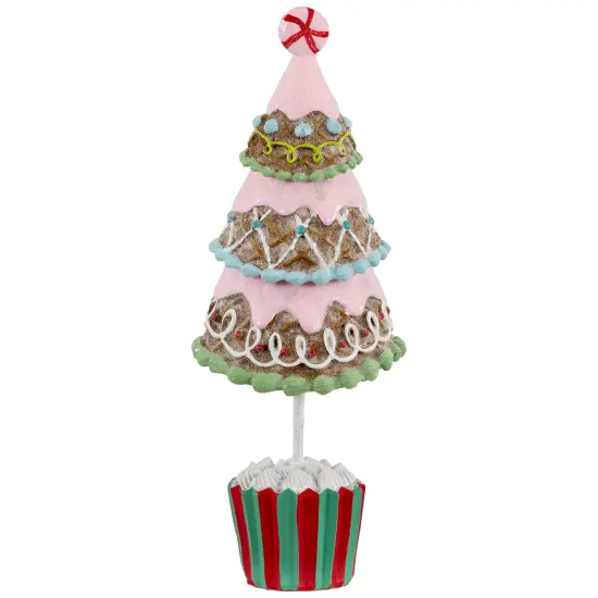 Northlight Frosted Waffle Cone Christmas Cupcake Tree - 10.25" Pink {1}