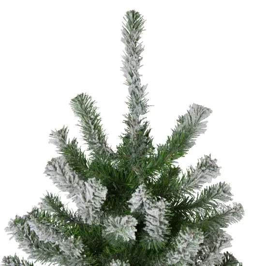 Northlight Medium Flocked Alpine Artificial Christmas Tree - 6' - Unlit Green {6}