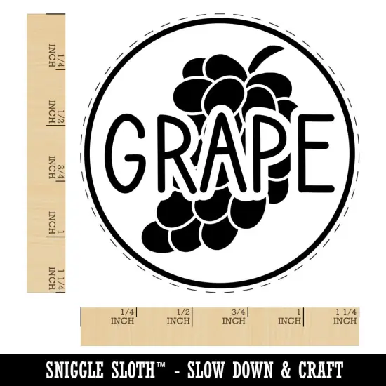 Grape Text with Image Flavor Scent Rubber Stamp for Stamping Crafting Planners {1}