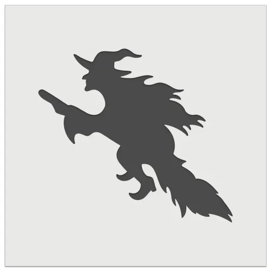 Witch Flying on a Broomstick Halloween Wall Cookie DIY Craft Reusable Stencil {7}