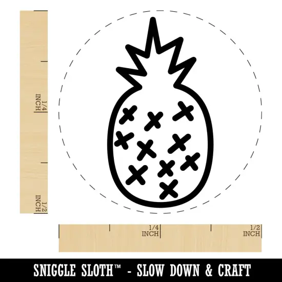 Pineapple Doodle Self-Inking Rubber Stamp for Stamping Crafting Planners Lime Green {1}