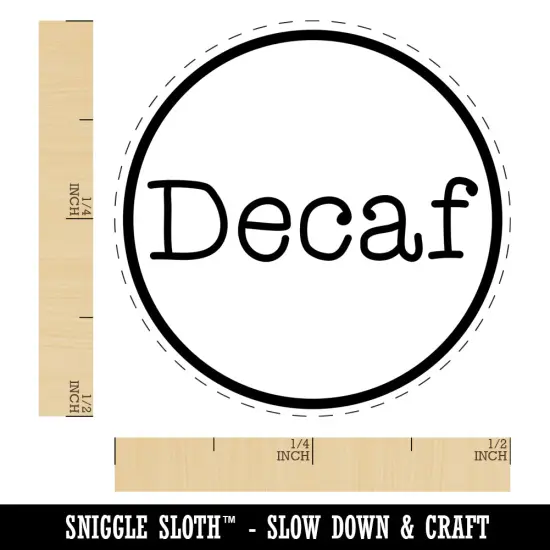 Decaf Coffee Label Self-Inking Rubber Stamp for Stamping Crafting Planners Orange {1}