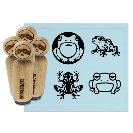Frog Poison Tribal Grumpy Cute Sitting Rubber Stamp Set for Stamping Crafting Planners {7}