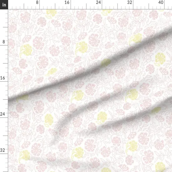 Various Fabrics by the Yard or Fat Quarter Flowers Leaves Floral Spring Woodblock Garden Custom Printed Fabric by Spoonflower {1}