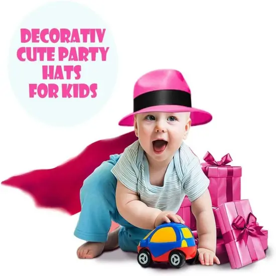 Neon Gangster Hats Plastic Party Hat {3}