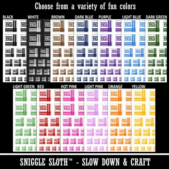 Merry Xmas Christmas with Corner Ribbon Temporary Tattoo Water Resistant Fake Body Art Set Collection Light Pink {2}