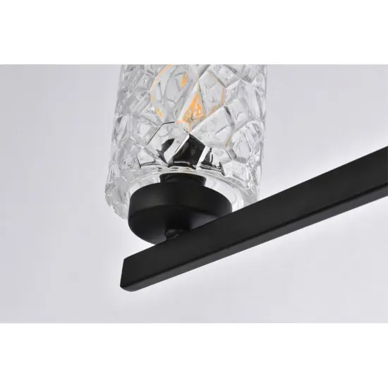 Cassie 3 lights bath sconce in black with clear shade {6}