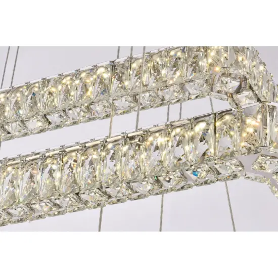 Monroe 42 inch LED triple rectangle pendant in chrome {4}