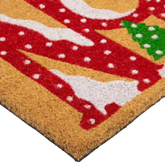 Northlight Brown and Red "Noel" Natural Coir Outdoor Christmas Doormat 18" x 30" {7}