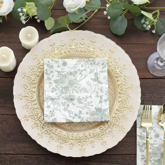 Floral Dinner Paper Napkins {2}