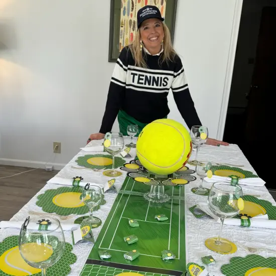 Big Dot of Happiness You Got Served Tennis Baby Shower or Birthday Party Paper Charger and Table Decorations Chargerific Kit Place Setting for 8 {4}