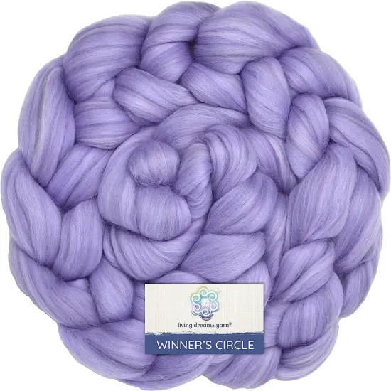 100% Superfine Merino Fiber: Winner's Circle. Soft Combed Top Roving Color Blend for Spinning, Felting, Weaving Lavender Field {1}