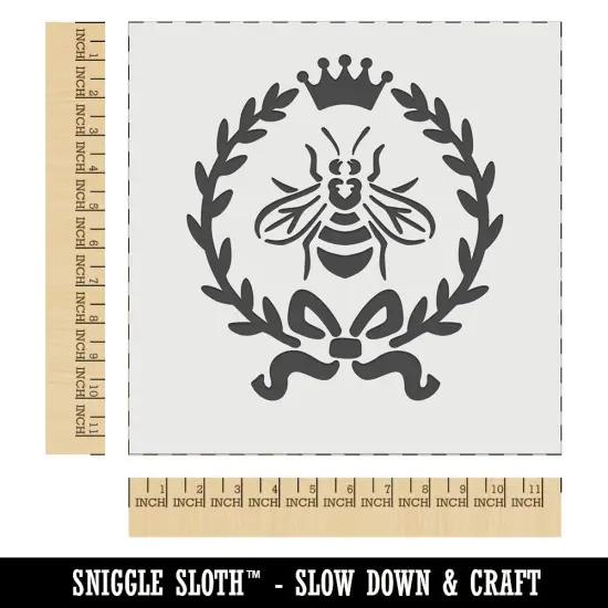 French Bee Crown Wreath Wall Cookie DIY Craft Reusable Stencil {1}