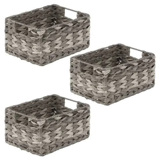 mDesign Woven Ombre Pantry Bin Basket, 3 Pack {5}