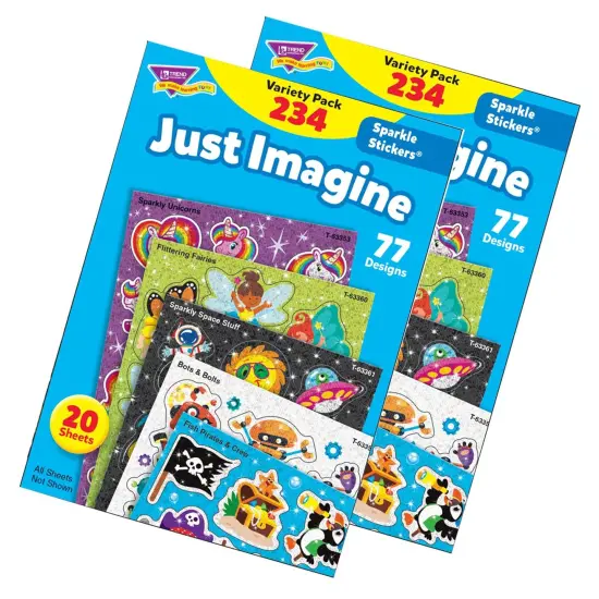 Just Imagine Sparkle Stickers&reg; Variety Pack, 234 Per Pack, 2 Packs {1}