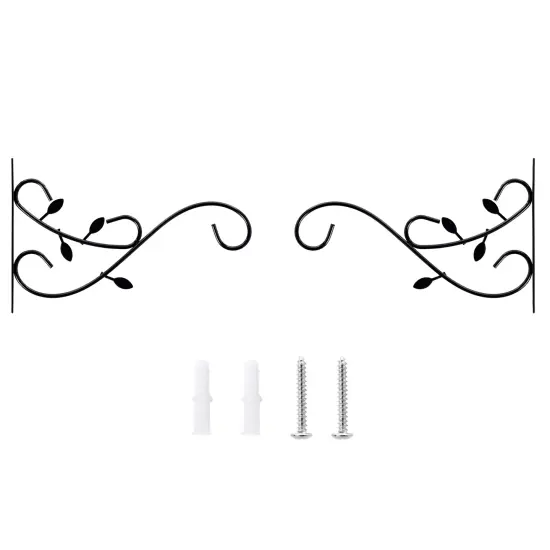 Decorative Metal Wall Mounted Hook for Hanging Plants, Bracket Hanger Flower Pot Holder, 2 Pack {5}