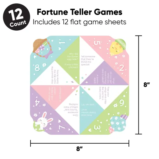 Big Dot of Happiness Spring Easter Bunny - Happy Easter Party Cootie Catcher Game - Jokes and Challenges Fortune Tellers - Set of 12 {5}