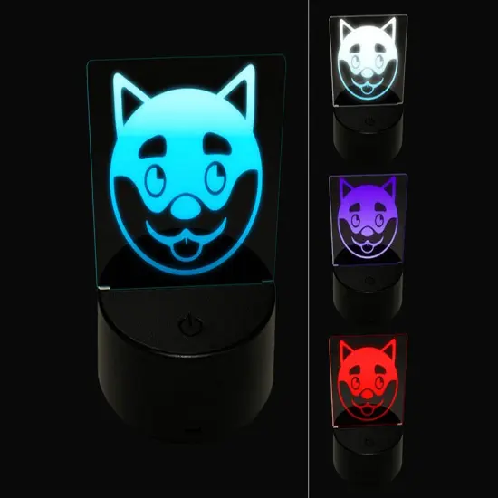 Husky Dog Face Happy 3D Illusion LED Night Light Sign Nightstand Desk Lamp {1}