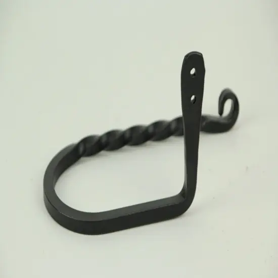 Hand Forged Wrought Iron Wall Mounted Toilet Paper Holder Primitive Decor {3}