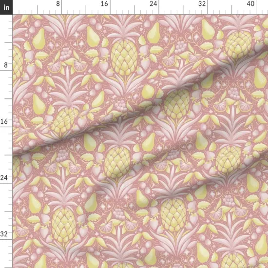Various Fabrics by the Yard or Fat Quarter Tropical Fruit Pineapple Pear Strawberry Citrus Summer Garden Kitchen Custom Printed Fabric by Spoonflower {1}
