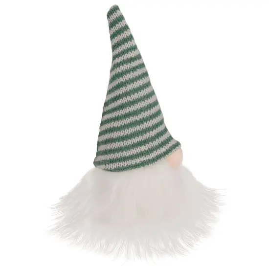 Northlight Striped Knitted Gnome Head Christmas Figure - 5.5" - Green {4}