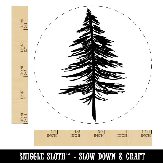 Hand Drawn Sketchy Christmas Evergreen Tree Rubber Stamp for Stamping Crafting Planners {1}