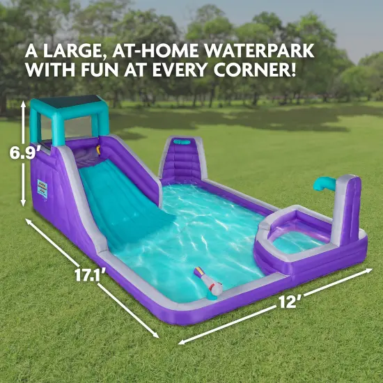 Sunny & Fun Inflatable Water Slide, Waterslide for Kids Backyard with Air Pump & Carrying Case Purple {2}