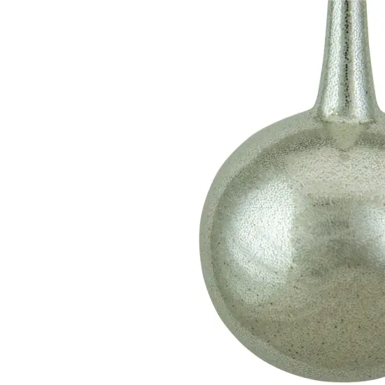 Northlight 5.5" Silver Glitter Teardrop Ball Glass Christmas Ornament {4}