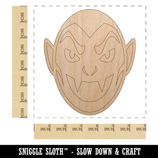 Spooky Vampire Head Halloween Unfinished Wood Shape Piece Cutout for DIY Craft Projects {1}