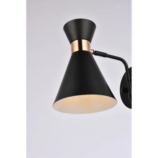 Halycon 6 inch black wall sconce {4}