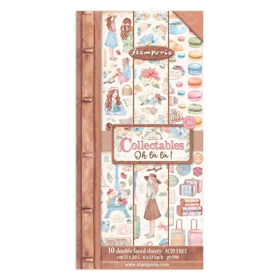 Stamperia Collectables Double-Sided Paper 6"X12" 10/Pkg-Oh La La {1}