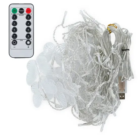 Colorful Butterfly Curtain String Lights USB Powered {1}