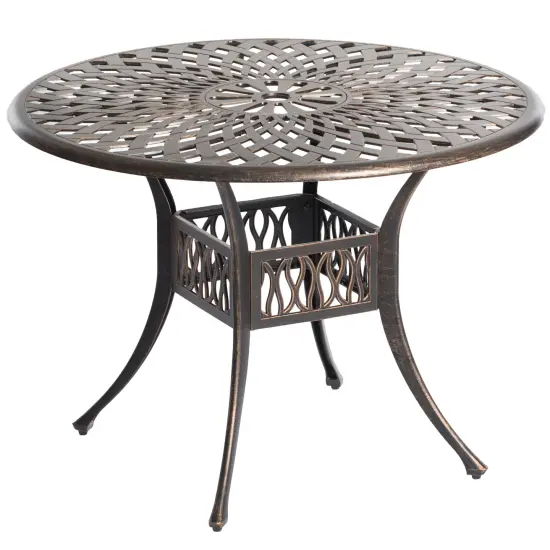 Indoor and Outdoor Bronze Dinning Set 2 Chairs with 1 Table Bistro Cast Aluminum. {2}