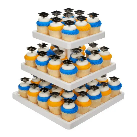 Graduation Black Metallic Hat Cupcake Cake Pics - set of 12 {2}