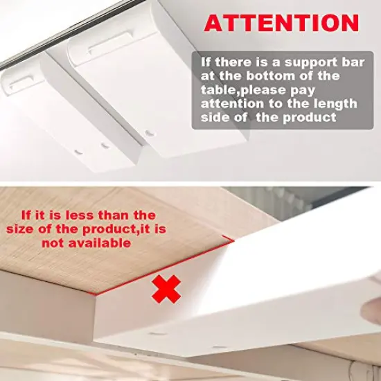 YOOUSOO 2 Pack Under Desk Drawer Organizer Slide Out Desk Drawer Attachment Plastic Desk Accessories & Workspace Organizers,Hidden Desktop Organizer Pen Holder for Desk Self-Adhesive {2}