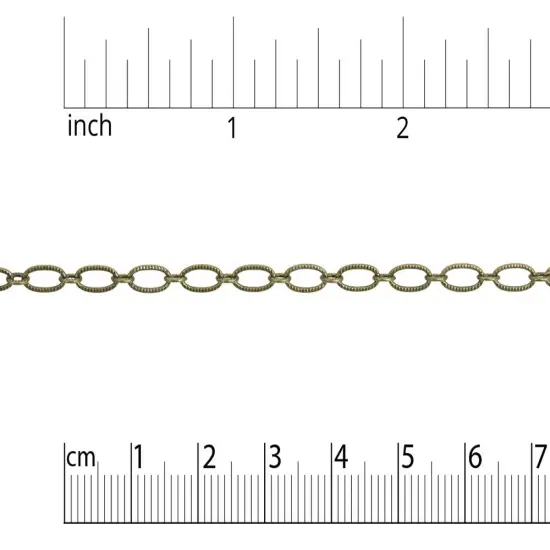 JewelrySupply 3.5mm Antique Brass Plated Fancy Oval Cable Link Chain (Sold by The Foot) {3}