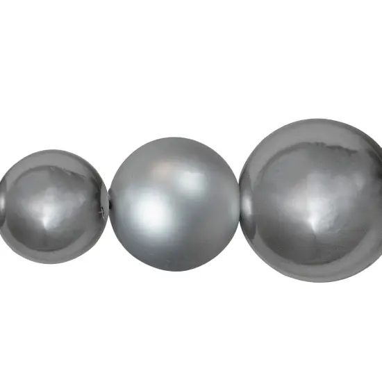 Northlight 6' Silver Shiny and Matte Shatterproof Ball Christmas Swag {6}