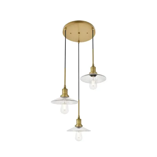Waltz 3 light brass Pendant {4}