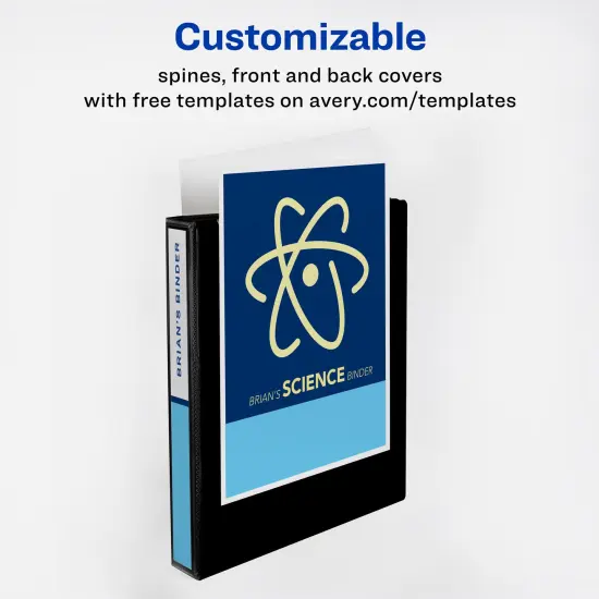 Avery 1" Durable View 3 Ring Binders, Slant Rings, 220-Sheet Capacity, Blue, 4 Pack (17705) {3}