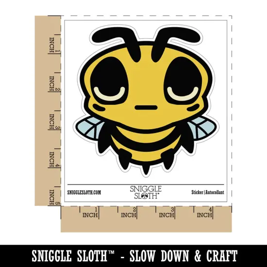 Cute Bee Sleepy Waterproof Vinyl Phone Tablet Laptop Water Bottle Sticker Set - 5 Pack {1}