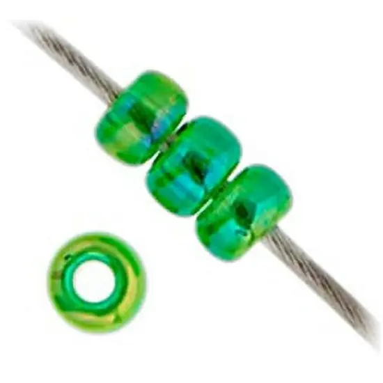 Miyuki 250g Transparent Round Seed Beads, 11/0 Green AB #179 {2}