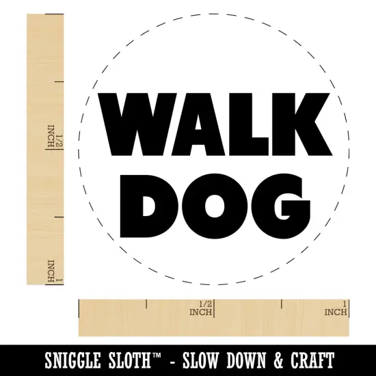Walk Dog Bold Text Self-Inking Rubber Stamp for Stamping Crafting Planners Red {1}