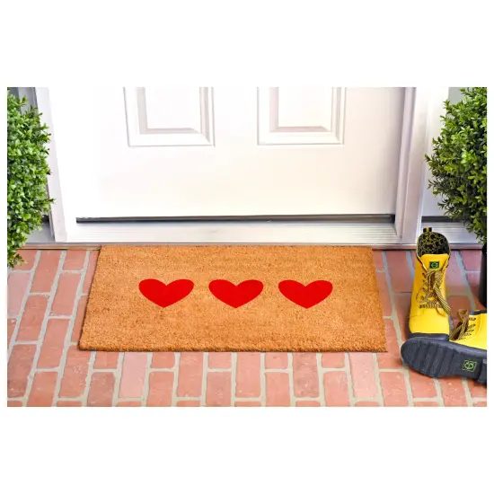 Calloway Mills Red Trio Hearts Doormat {6}