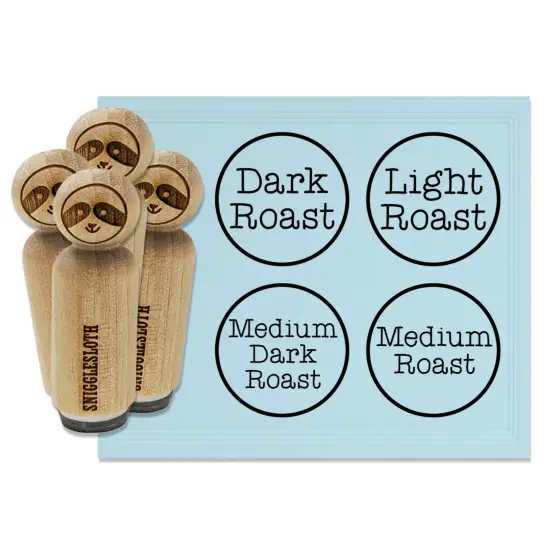 Coffee Labels Roast Light Medium Dark Rubber Stamp Set for Stamping Crafting Planners {7}