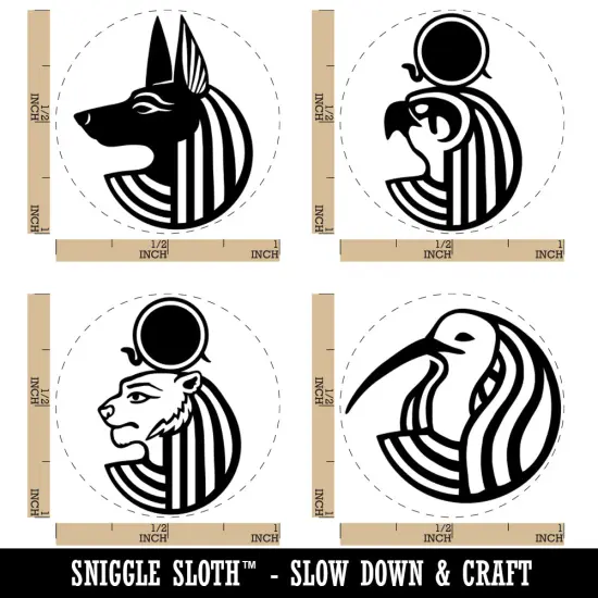 Egyptian Gods Anubis Ra Thoth Sekhmet Death War Sun Rubber Stamp Set for Stamping Crafting Planners {1}