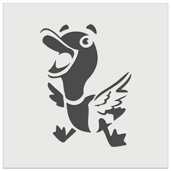 Excited and Happy Mallard Duck Cartoon Wall Cookie DIY Craft Reusable Stencil {7}