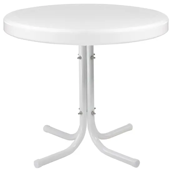 Northlight 22" Outdoor Retro Tulip Steel Side Table, White {1}